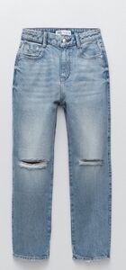 Zara ribbed straight leg jeans
